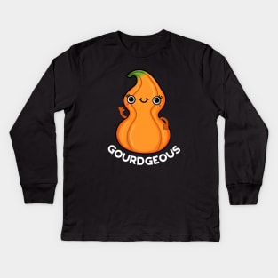 Gourdgeous Funny Veggie Pun Kids Long Sleeve T-Shirt